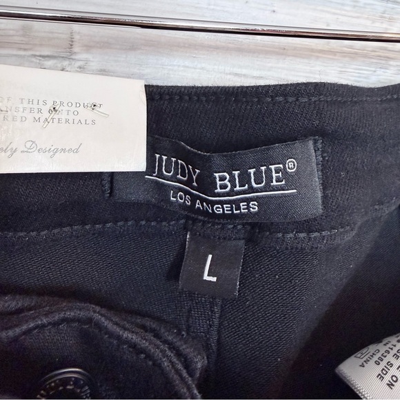 NWT Judy Blue Black High Waist Tie-Front Denim Skort - Size Large - Picture 2 of 9